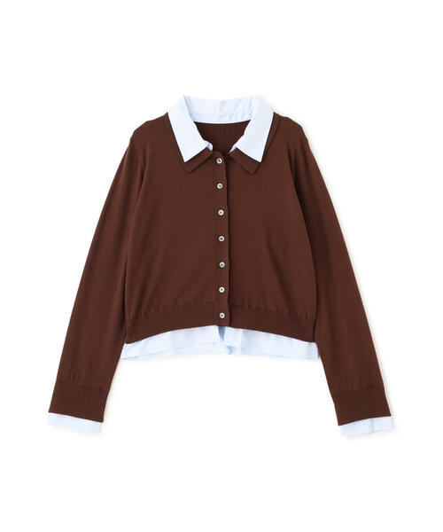 FREE'S MART（フリーズマート）の「◇シャツフェイクレイヤードポロカーディガン【動画有】（ニット/セーター・レディース・グレー/ネイビー/ホワイト/ブラウン・FREE）」の21枚目の写真