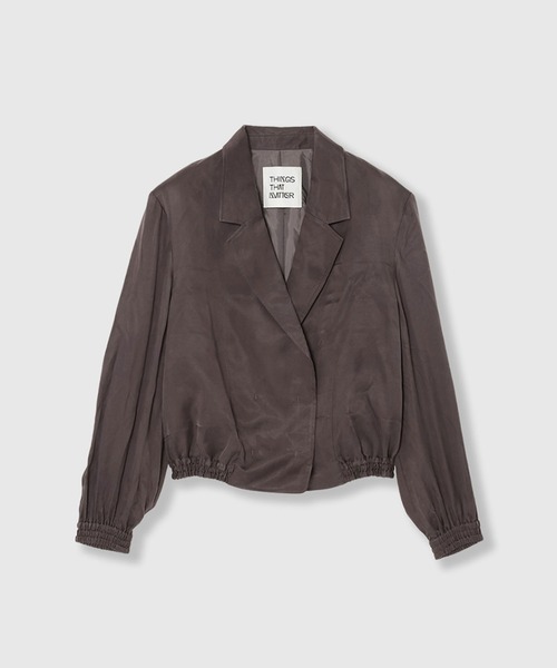 THINGS THAT MATTER（シングス ザット マター）の「FIBRIL SATIN TAILORED BLOUSON / フィブリルサテンテイラードブルゾン（ブルゾン・レディース・グレー/チャコールグレー/パープル・FREE）」の10枚目の写真