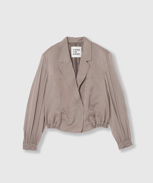 THINGS THAT MATTER（シングス ザット マター）の「FIBRIL SATIN TAILORED BLOUSON / フィブリルサテンテイラードブルゾン（ブルゾン・レディース・グレー/チャコールグレー/パープル・FREE）」の12枚目の写真