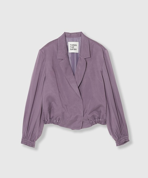 THINGS THAT MATTER（シングス ザット マター）の「FIBRIL SATIN TAILORED BLOUSON / フィブリルサテンテイラードブルゾン（ブルゾン・レディース・グレー/チャコールグレー/パープル・FREE）」の14枚目の写真