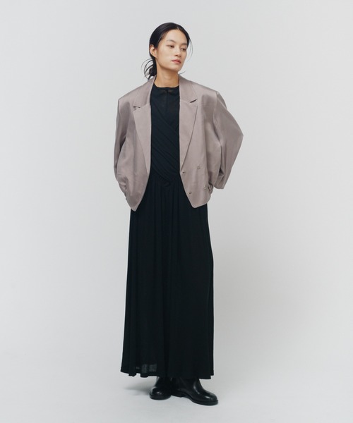 THINGS THAT MATTER(シングス ザット マター)の「FIBRIL SATIN TAILORED BLOUSON / フィブリルサテンテイラードブルゾン(ブルゾン・レディース・グレー/チャコールグレー/パープル・FREE)」の19枚目の写真