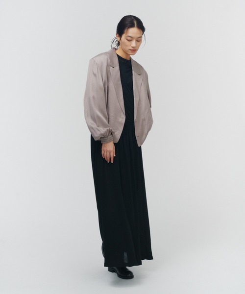 THINGS THAT MATTER(シングス ザット マター)の「FIBRIL SATIN TAILORED BLOUSON / フィブリルサテンテイラードブルゾン(ブルゾン・レディース・グレー/チャコールグレー/パープル・FREE)」の20枚目の写真