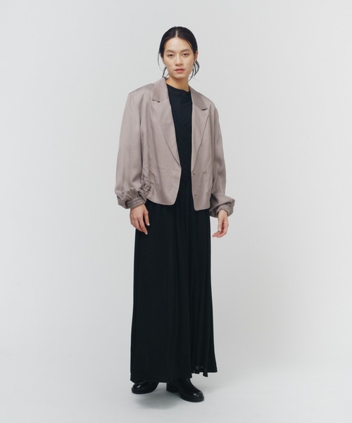 THINGS THAT MATTER(シングス ザット マター)の「FIBRIL SATIN TAILORED BLOUSON / フィブリルサテンテイラードブルゾン(ブルゾン・レディース・グレー/チャコールグレー/パープル・FREE)」の21枚目の写真