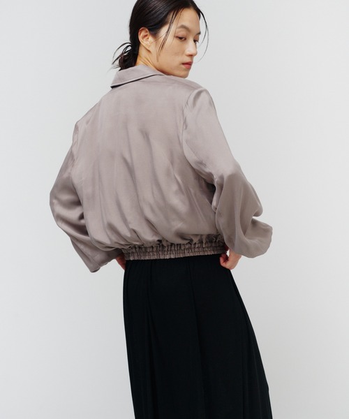 THINGS THAT MATTER(シングス ザット マター)の「FIBRIL SATIN TAILORED BLOUSON / フィブリルサテンテイラードブルゾン(ブルゾン・レディース・グレー/チャコールグレー/パープル・FREE)」の17枚目の写真