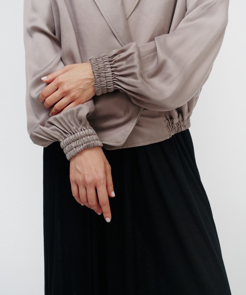 THINGS THAT MATTER(シングス ザット マター)の「FIBRIL SATIN TAILORED BLOUSON / フィブリルサテンテイラードブルゾン(ブルゾン・レディース・グレー/チャコールグレー/パープル・FREE)」の18枚目の写真