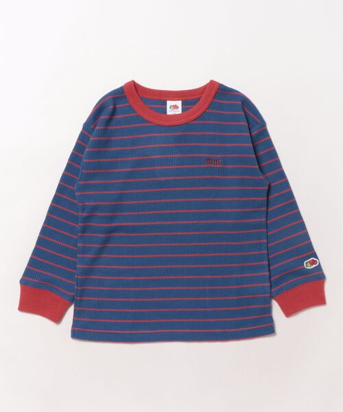 FRUIT OF THE LOOM（フルーツオブザルーム）の「ワッフルボーダーロンT / キッズ / ユニセックス / バイカラー（Tシャツ/カットソー・キッズ・ピンク/ブルー/アイボリー・110cm/130cm/150cm）」の10枚目の写真