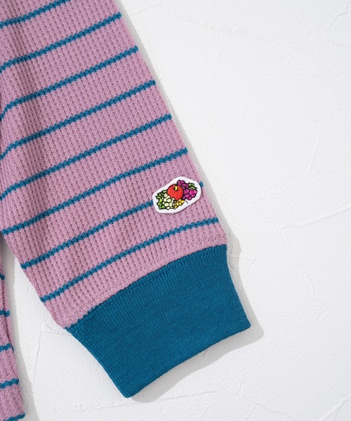 FRUIT OF THE LOOM（フルーツオブザルーム）の「ワッフルボーダーロンT / キッズ / ユニセックス / バイカラー（Tシャツ/カットソー・キッズ・ピンク/ブルー/アイボリー・110cm/130cm/150cm）」の6枚目の写真