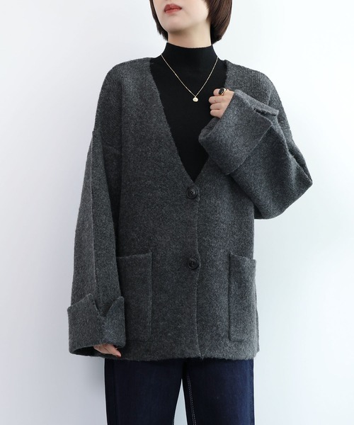aimoha(アイモハ)の「ローゲージヤクタッチワイドスリーブニットジャケット (AW)(その他アウター・レディース・ブラック/チャコールグレー/ブラウン/ベージュ・FREE)」の20枚目の写真