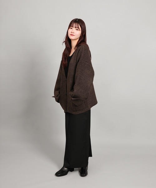 aimoha(アイモハ)の「ローゲージヤクタッチワイドスリーブニットジャケット (AW)(その他アウター・レディース・ブラック/チャコールグレー/ブラウン/ベージュ・FREE)」の12枚目の写真