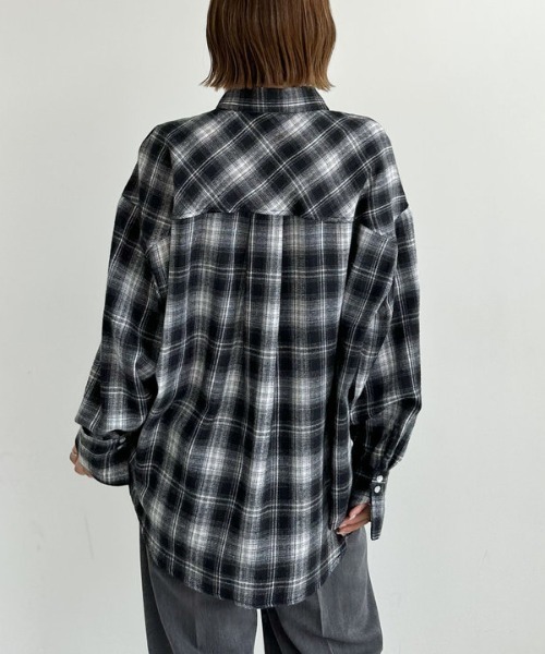 archives(アルシーヴ)の「チェックミドルネルシャツ(シャツ/ブラウス・レディース・ブラック/ブラウン/ネイビー・MEDIUM)」の17枚目の写真