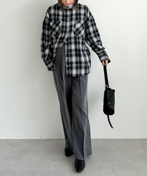 archives(アルシーヴ)の「チェックミドルネルシャツ(シャツ/ブラウス・レディース・ブラック/ブラウン/ネイビー・MEDIUM)」の18枚目の写真