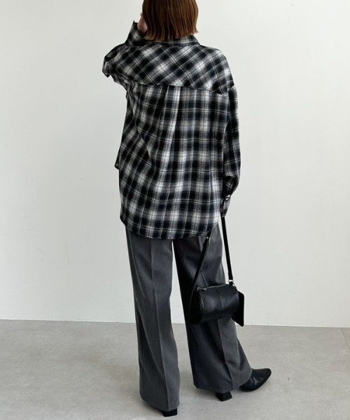 archives(アルシーヴ)の「チェックミドルネルシャツ(シャツ/ブラウス・レディース・ブラック/ブラウン/ネイビー・MEDIUM)」の22枚目の写真
