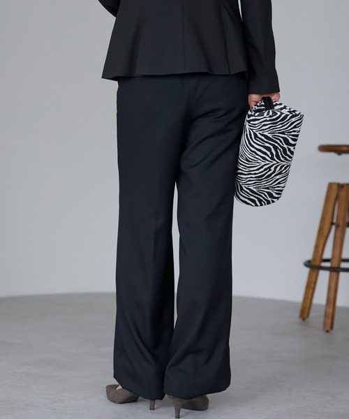etre pret（エトレプレ）の「高機能ノータックワイドパンツ ※セットアップ可（スーツパンツ・レディース・ネイビー/ブラック・7号/9号/11号/13号）」の8枚目の写真