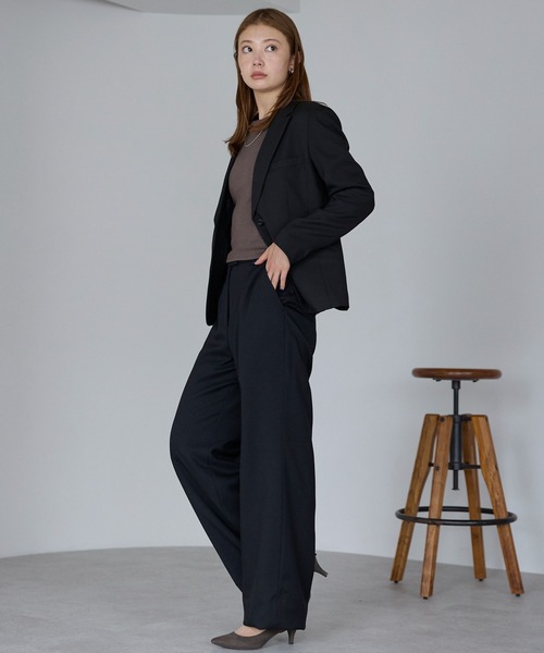 etre pret（エトレプレ）の「高機能ノータックワイドパンツ ※セットアップ可（スーツパンツ・レディース・ネイビー/ブラック・7号/9号/11号/13号）」の11枚目の写真