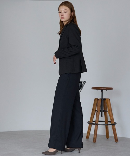 etre pret（エトレプレ）の「高機能ノータックワイドパンツ ※セットアップ可（スーツパンツ・レディース・ネイビー/ブラック・7号/9号/11号/13号）」の12枚目の写真