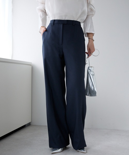 etre pret（エトレプレ）の「高機能ノータックワイドパンツ ※セットアップ可（スーツパンツ・レディース・ネイビー/ブラック・7号/9号/11号/13号）」の15枚目の写真