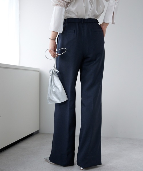 etre pret（エトレプレ）の「高機能ノータックワイドパンツ ※セットアップ可（スーツパンツ・レディース・ネイビー/ブラック・7号/9号/11号/13号）」の17枚目の写真