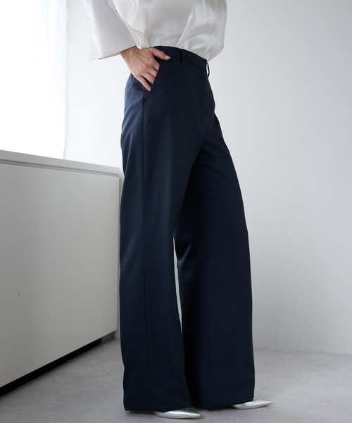 etre pret（エトレプレ）の「高機能ノータックワイドパンツ ※セットアップ可（スーツパンツ・レディース・ネイビー/ブラック・7号/9号/11号/13号）」の19枚目の写真