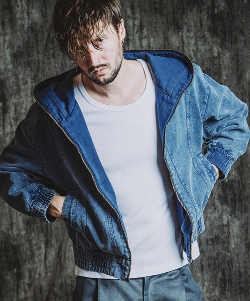 NO ID.（ノーアイディ）の「mj11143- ﾏﾙﾁｼｰﾑﾌｰﾃﾞｯﾄﾞBLZ ブルゾン(857006-328B)（ブルゾン・メンズ・グレー/ブラック/ネイビー・ONE SIZE）」の9枚目の写真