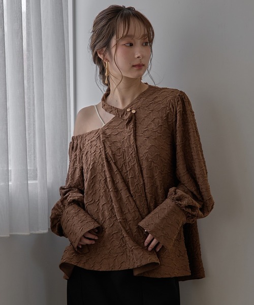 argue OVER DEFORMATION BLOUSE シャツ ブラウス deformation one shoulder blouse / デフォメーションワンショル