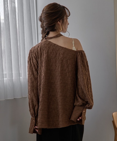 mideal(マイディール)の「deformation one shoulder blouse / デフォメーションワンショルブラウス(シャツ/ブラウス・レディース・アイボリー/ブラウン・FREE)」の18枚目の写真