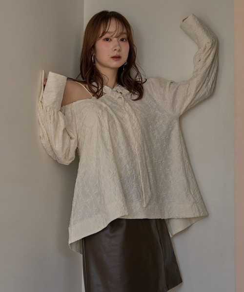 argue OVER DEFORMATION BLOUSE シャツ ブラウス deformation one shoulder blouse / デフォメーションワンショル