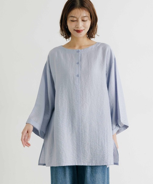 セール】ダブルフロントテントラインチュニックプルオーバー（シャツ