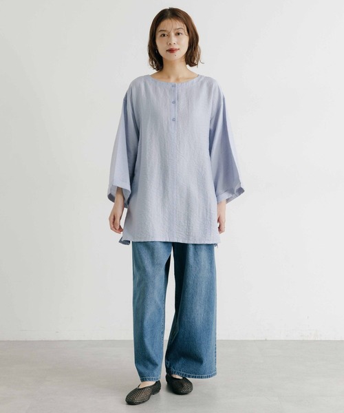 セール】ダブルフロントテントラインチュニックプルオーバー（シャツ