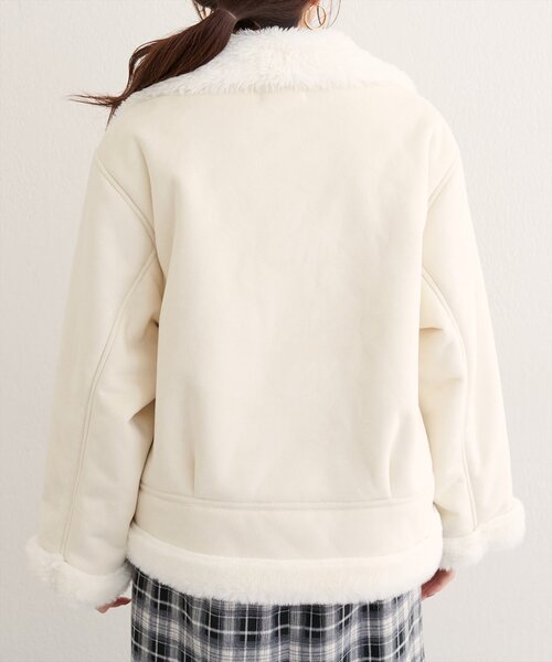 natural couture（ナチュラルクチュール）の「フェイクファームートンブルゾン（ブルゾン・レディース・ブラウン/モカ/アイボリー・FREE）」の20枚目の写真