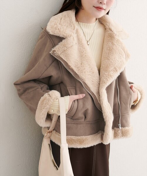 セール】フェイクファームートンブルゾン（ブルゾン）｜natural