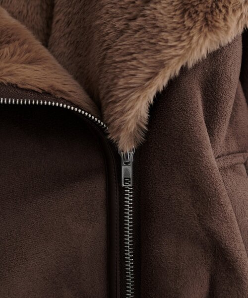 natural couture（ナチュラルクチュール）の「フェイクファームートンブルゾン（ブルゾン・レディース・ブラウン/モカ/アイボリー・FREE）」の14枚目の写真
