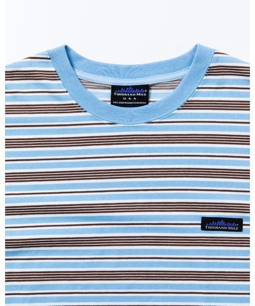 THOUSAND MILE（サウザンドマイル）の「[Unisex]SHORT SLEEVE T-SHIRT T/C JERSEY BORDER/ショートスリーブTシャツ ボーダー（Tシャツ/カットソー・レディース・ブルー系その他/オレンジ系その他・L/S/XS/XL/M）」の10枚目の写真