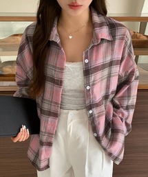 シャツ/ブラウス（ピンク/桃色系・チェック柄）ファッション通販