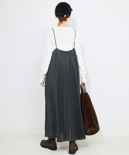 SLOBE IENA（スローブイエナ）の「パウダリーサテンプリーツキャミ