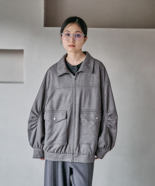 LEPSIM(レプシィム)の「フェイクスエードブルゾン 582416(ブルゾン・レディース・ベージュ系その他/ブラック/チャコールグレー・FREE)」の19枚目の写真