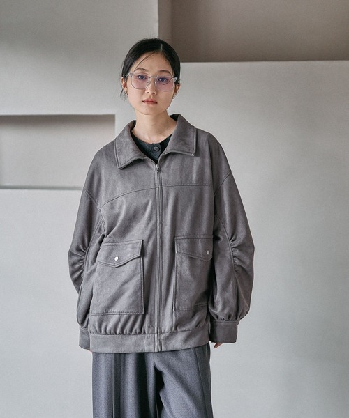 LEPSIM(レプシィム)の「フェイクスエードブルゾン 582416(ブルゾン・レディース・ベージュ系その他/ブラック/チャコールグレー・FREE)」の20枚目の写真