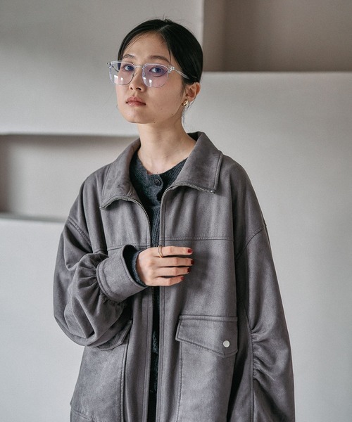 LEPSIM(レプシィム)の「フェイクスエードブルゾン 582416(ブルゾン・レディース・ベージュ系その他/ブラック/チャコールグレー・FREE)」の21枚目の写真