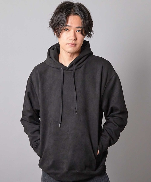 UNION STATION（ユニオンステーション）の「リラックスフィットフェイクスウェード パーカー（スウェット・メンズ・ホワイト/キャメル/ブラック/グレー/ブルーグリーン・M/L/LL）」の2枚目の写真