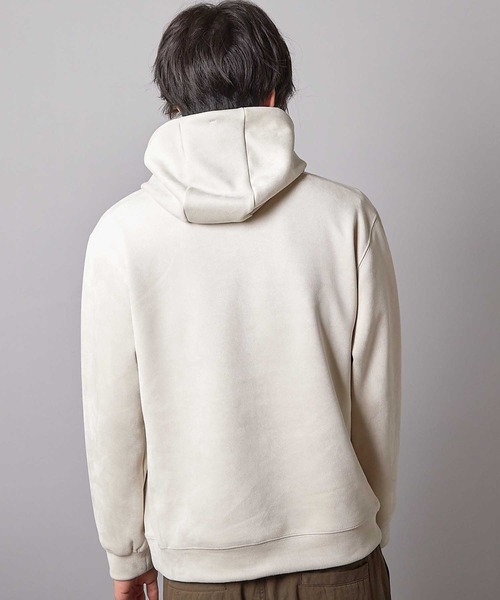 UNION STATION（ユニオンステーション）の「リラックスフィットフェイクスウェード パーカー（スウェット・メンズ・ホワイト/キャメル/ブラック/グレー/ブルーグリーン・M/L/LL）」の6枚目の写真