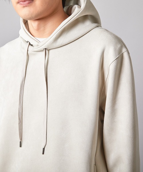 UNION STATION（ユニオンステーション）の「リラックスフィットフェイクスウェード パーカー（スウェット・メンズ・ホワイト/キャメル/ブラック/グレー/ブルーグリーン・M/L/LL）」の7枚目の写真