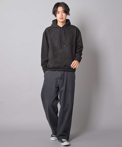 UNION STATION（ユニオンステーション）の「リラックスフィットフェイクスウェード パーカー（スウェット・メンズ・ホワイト/キャメル/ブラック/グレー/ブルーグリーン・M/L/LL）」の14枚目の写真