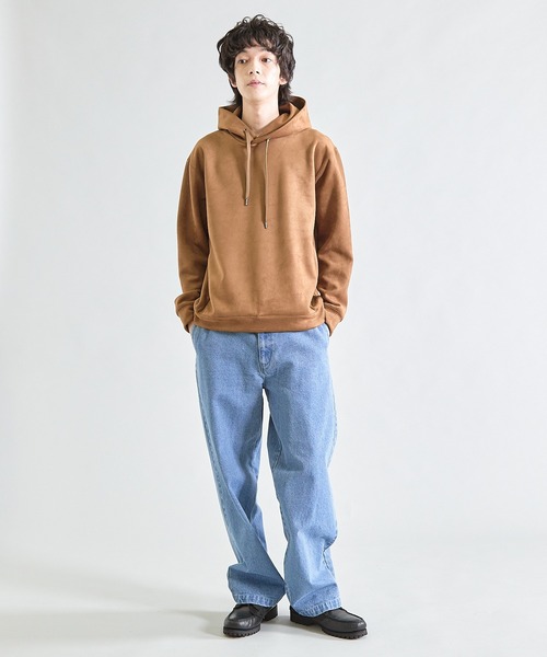 UNION STATION（ユニオンステーション）の「リラックスフィットフェイクスウェード パーカー（スウェット・メンズ・ホワイト/キャメル/ブラック/グレー/ブルーグリーン・M/L/LL）」の22枚目の写真