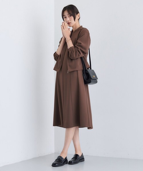 INDIVI（インディヴィ）の「【洗える／UVケア】ジョーゼットフレアワンピース（ワンピース・レディース・ネイビー/ダークブラウン・03/05/13/15 /19/36/38/40）」の8枚目の写真
