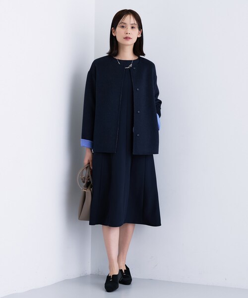 INDIVI（インディヴィ）の「【洗える／UVケア】ジョーゼットフレアワンピース（ワンピース・レディース・ネイビー/ダークブラウン・03/05/13/15 /19/36/38/40）」の12枚目の写真