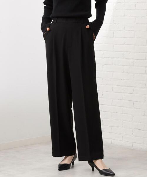 THE SHOP TK （ザ ショップ ティーケー ）の「【着丈選べる/XS～XLサイズ】あったか裏起毛ワイドパンツ（その他パンツ・レディース・ブラック/アイボリー/ダークブラウン系1/チャコールグレー・13/12/14/11/10/03/01/02）」の3枚目の写真