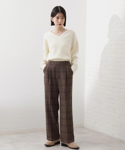 THE SHOP TK （ザ ショップ ティーケー ）の「【着丈選べる/XS～XLサイズ】あったか裏起毛ワイドパンツ（その他パンツ・レディース・ブラック/アイボリー/ダークブラウン系1/チャコールグレー・13/12/14/11/10/03/01/02）」の6枚目の写真