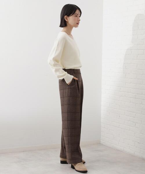 THE SHOP TK （ザ ショップ ティーケー ）の「【着丈選べる/XS～XLサイズ】あったか裏起毛ワイドパンツ（その他パンツ・レディース・ブラック/アイボリー/ダークブラウン系1/チャコールグレー・13/12/14/11/10/03/01/02）」の8枚目の写真