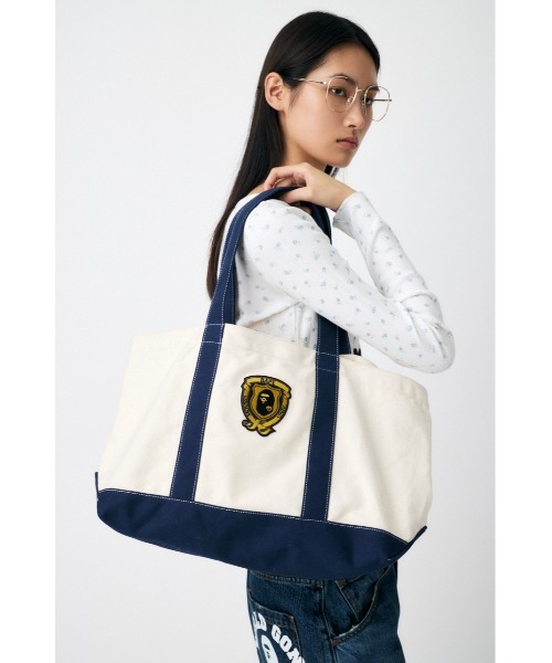 MOUSSY(マウジー)の「BP/MS EMBLEM トートバッグ(トートバッグ・レディース・グリーン/ネイビー・FREE)」の1枚目の写真