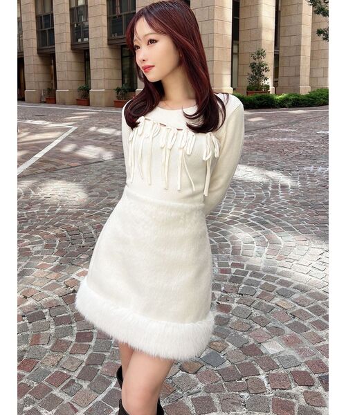 RESEXXY（リゼクシー）の「フェイクファーミニスカート【セットアップ着用可能】（スカート・レディース・グレー/ホワイト/その他1・FREE）」の10枚目の写真