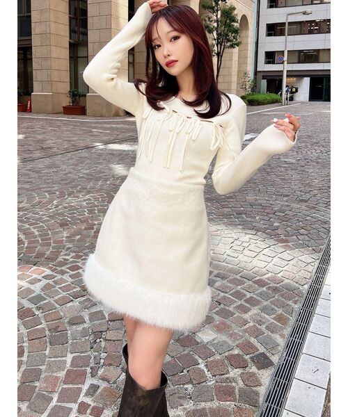 RESEXXY（リゼクシー）の「フェイクファーミニスカート【セットアップ着用可能】（スカート・レディース・グレー/ホワイト/その他1・FREE）」の11枚目の写真